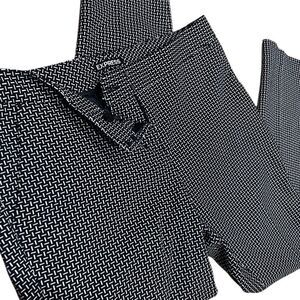 Express Columnist Mid Rise Ankle Pant Black and White Geometric Size 8